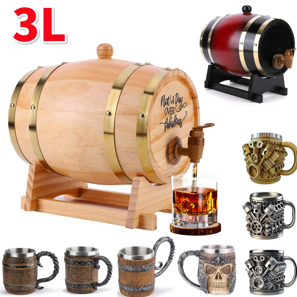 Wine Beer Whiskey - 3L Houten Whiskyvat met Standaard Bung