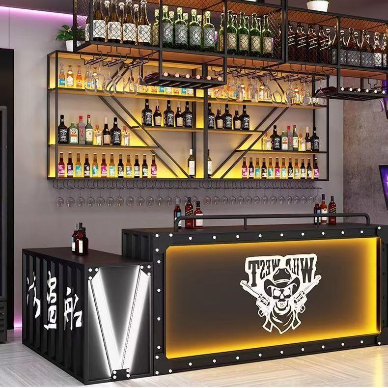 Wine Beer Restaurant - Wandhangende wijnrek Wandverlichte plank Creatieve Baijiu-kast