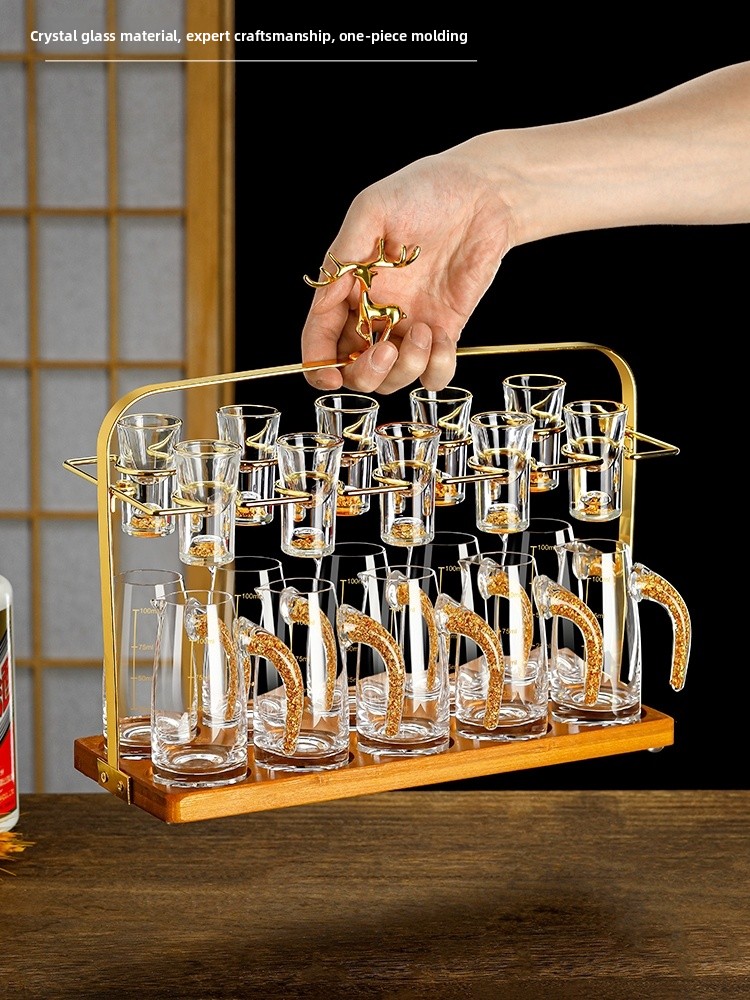 Wine Glass Set Crystal - Chinees stijl gouden folie witte wijnglazen