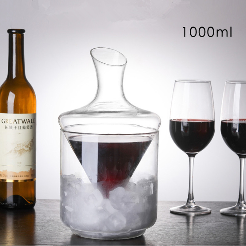 Wine Glass Set Crystal - Ijsemmer Decanter Schuine Mond Piramide Waterfal