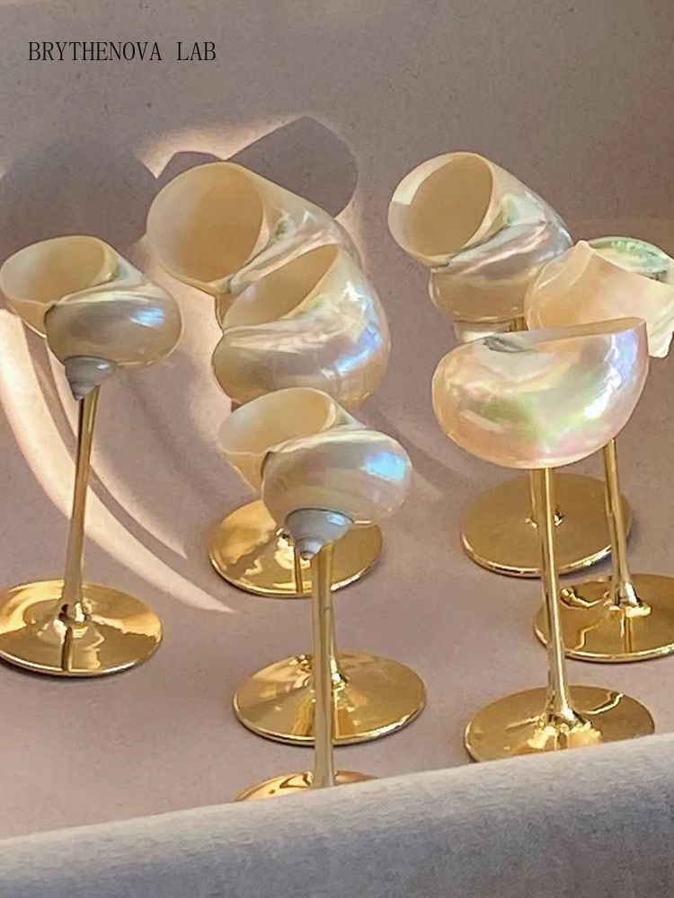 Wine Glass Set Crystal - AhunderJiaz Retro Paar Schelpen Wijnbekers |
