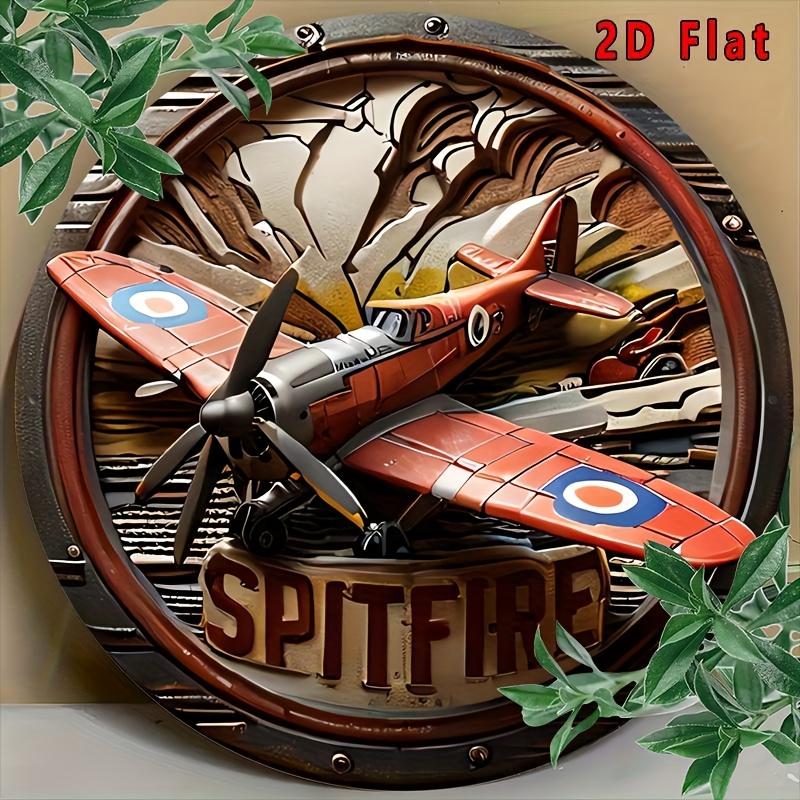 Wine Tag Label - 2D plat - 1pc vintage Spitfire