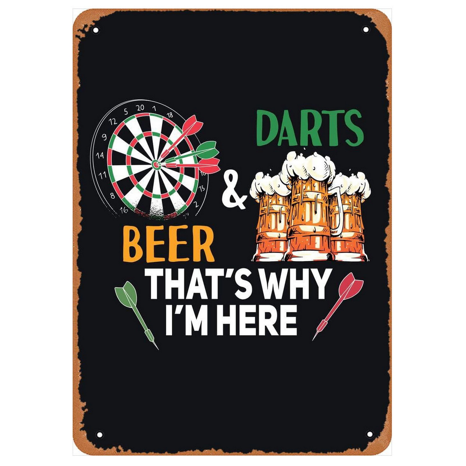 Vintage Darts & Beer blikken b - Wine Tag Label recensie en prijs