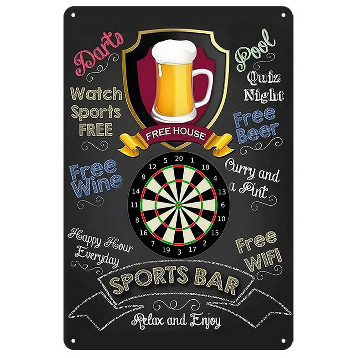 Vintage Darts & Beer blikken b - Wine Tag Label recensie en prijs