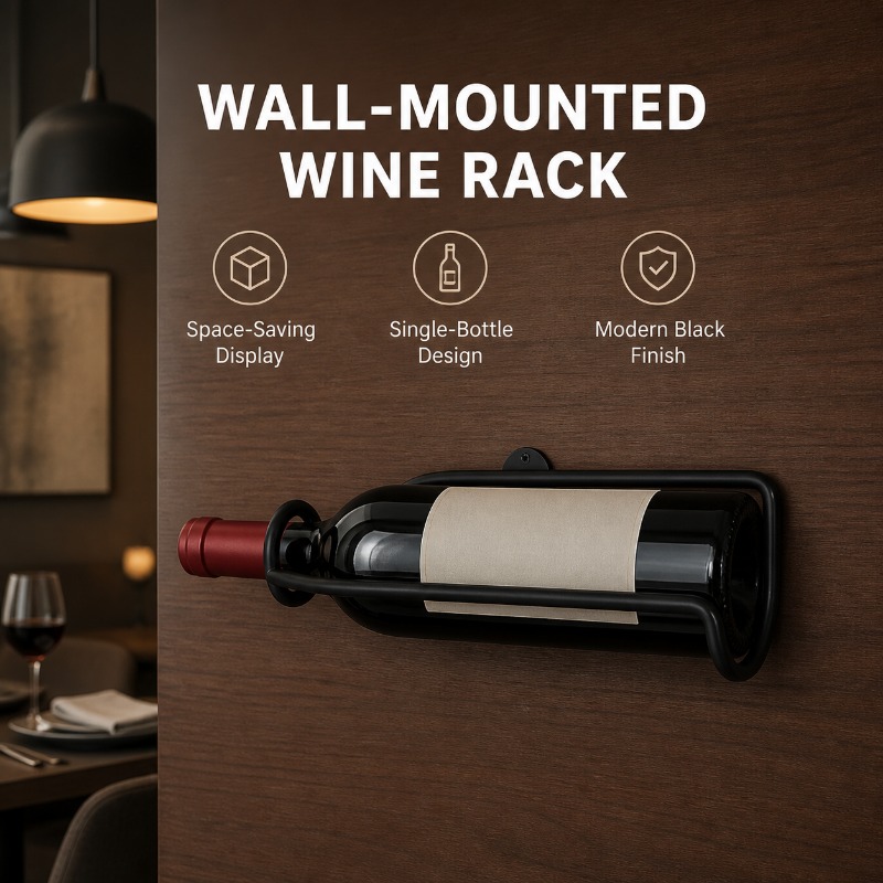 Wandmontage metalen wijnrek in - Wine Beer Restaurant recensie en prijs