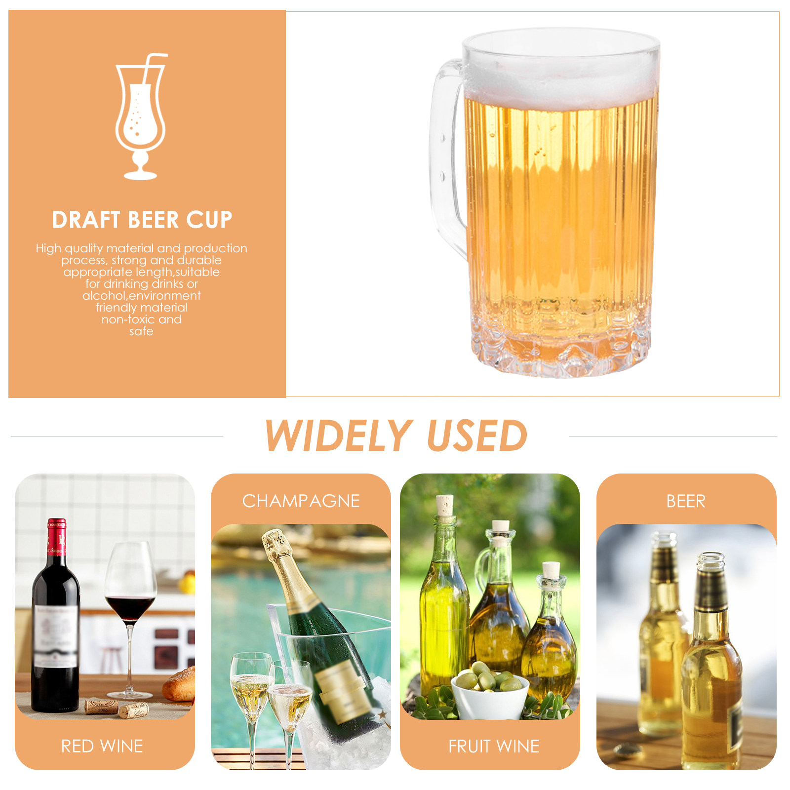 2 stuks 500ml hoogwaardige pla - Beer Mug Handled recensie en prijs