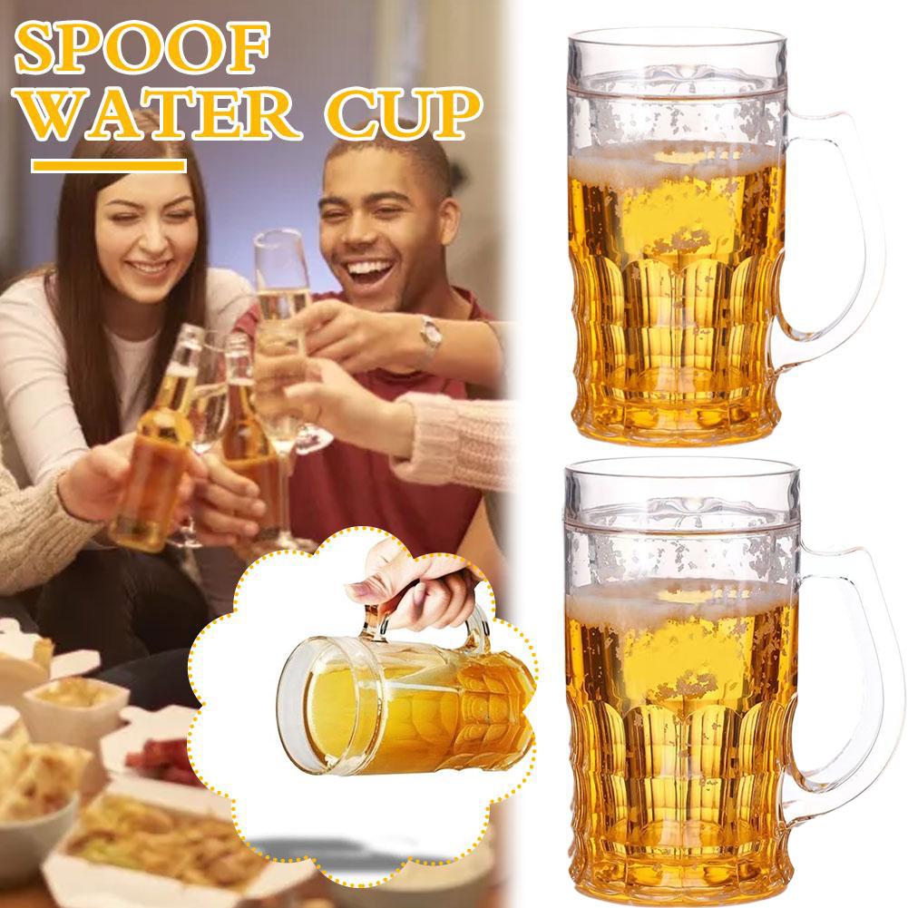 1/2 stuks dubbel bierglas met  - Beer Mug Handled recensie en prijs