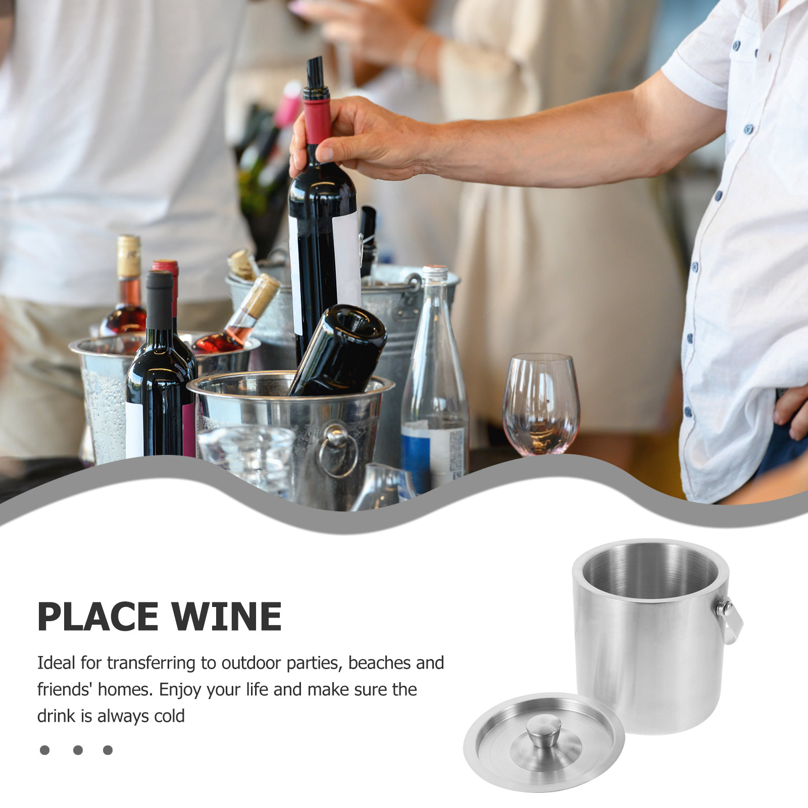RVS geïsoleerde ijsbak met dek - Wine Beer Restaurant recensie en prijs